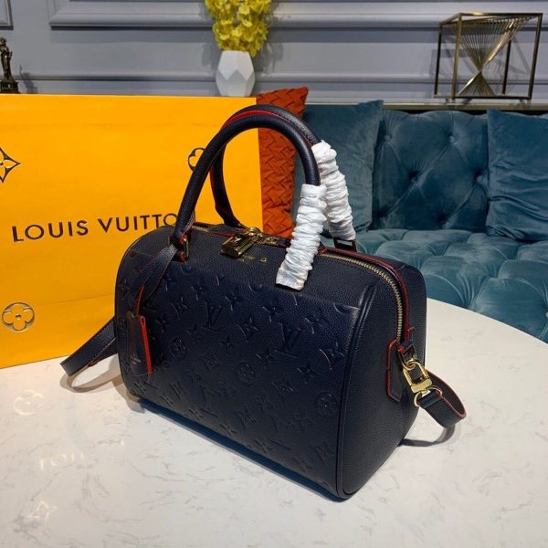 LV Speedy Bandouliere 25 Monogram Empreinte Navy Blue For Women, Shoulder And Crossbody Bags 9.8in/25cm LV