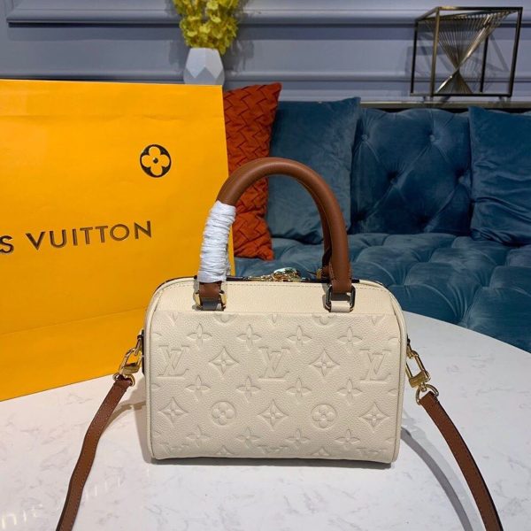 LV Speedy Bandouliere 20 Monogram Empreinte Creme For Women, Shoulder And Crossbody Bags 7.8in/20cm LV