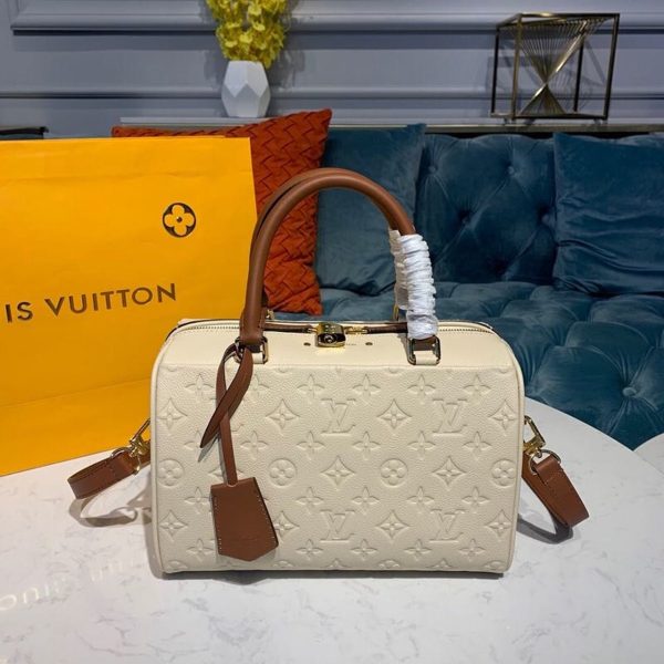 LV Speedy Bandouliere 25 Monogram Empreinte Creme For Women, Shoulder And Crossbody Bags 9.8in/25cm LV