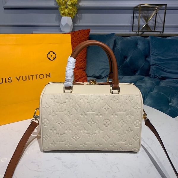 LV Speedy Bandouliere 25 Monogram Empreinte Creme For Women, Shoulder And Crossbody Bags 9.8in/25cm LV