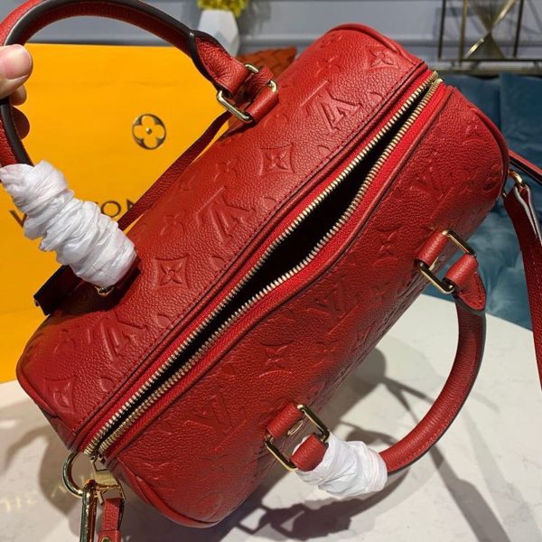 LV Speedy Bandouliere 25 Monogram Empreinte Cherry Red For Women, Shoulder And Crossbody Bags 9.8in/25cm LV