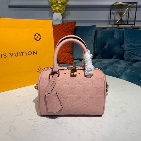 LV Speedy Bandouliere 20 Monogram Empreinte Light Pink For Women, Shoulder And Crossbody Bags 7.8in/20cm LV