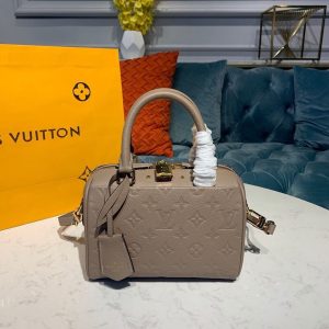 LV Speedy Bandouliere 20 Monogram Empreinte Galet Grey For Women, Shoulder And Crossbody Bags 7.8in/20cm LV