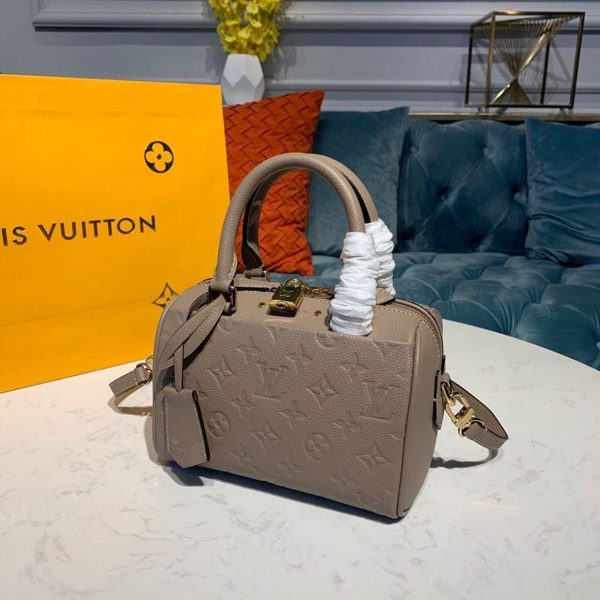 LV Speedy Bandouliere 20 Monogram Empreinte Galet Grey For Women, Shoulder And Crossbody Bags 7.8in/20cm LV