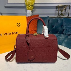 LV Speedy Bandouliere 25 Monogram Empreinte Burgundy For Women, Shoulder And Crossbody Bags 9.8in/25cm LV