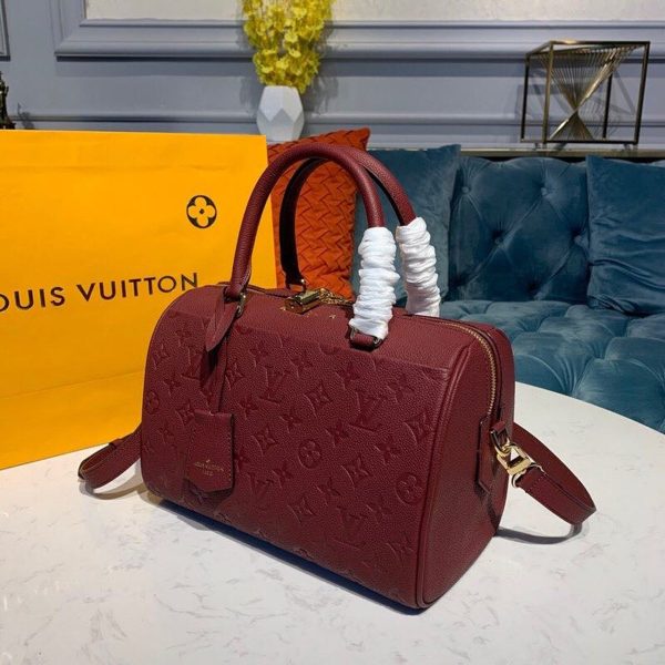 LV Speedy Bandouliere 25 Monogram Empreinte Burgundy For Women, Shoulder And Crossbody Bags 9.8in/25cm LV