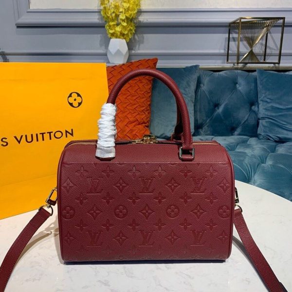 LV Speedy Bandouliere 25 Monogram Empreinte Burgundy For Women, Shoulder And Crossbody Bags 9.8in/25cm LV