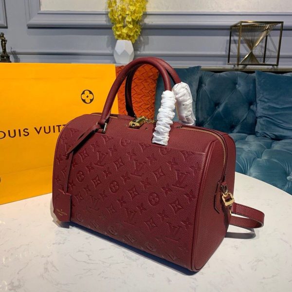 LV Speedy Bandouliere 30 Monogram Empreinte Bunrgundy For Women, Shoulder And Crossbody Bags 11.8in/30cm LV