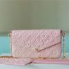 LV Pochette Felicie Monogram Empreinte Rose Poudre Pink For Women, Shoulder And Crossbody Bags 21cm/8.3in LV M67856