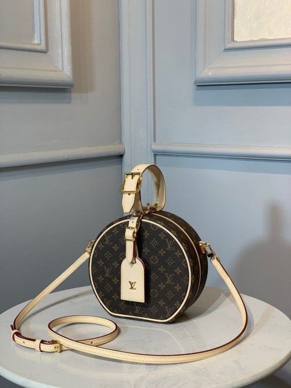 LV Petite Boite Chapeau Monogram Canvas For Women, Shoulder And Crossbody Bags 6.9in/17.5cm LV M43514