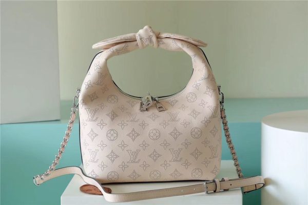 LV Why Knot MM Mahina Light Pink For Women, Shoulder And Crossbody Bags 13.4in/34cm LV