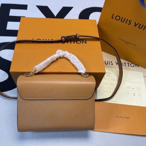 LV Twist MM Epi Gold Miel Brown For Women, Women’s Bags, Shoulder And Crossbody Bags 9.1in/23cm LV M59686