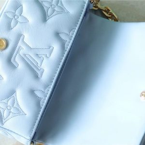 LV Wallet On Strap Bubblegram Monogram In Wallets and Small Leather Goods For Women Bleu Glacier Blue 7.9in/20cm LV M81399