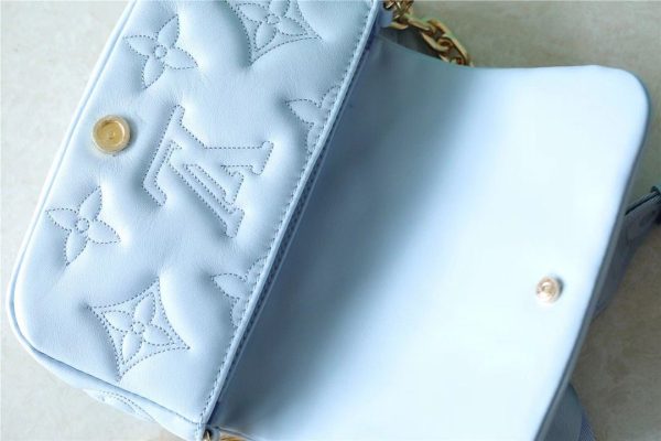 LV Wallet On Strap Bubblegram Monogram In Wallets and Small Leather Goods For Women Bleu Glacier Blue 7.9in/20cm LV M81399