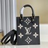 LV Petit Sac Plat Monogram Empreinte Black/Beige For Women, Women’s Handbags, Shoulder And Crossbody Bags 5.5in/14cm LV M81416