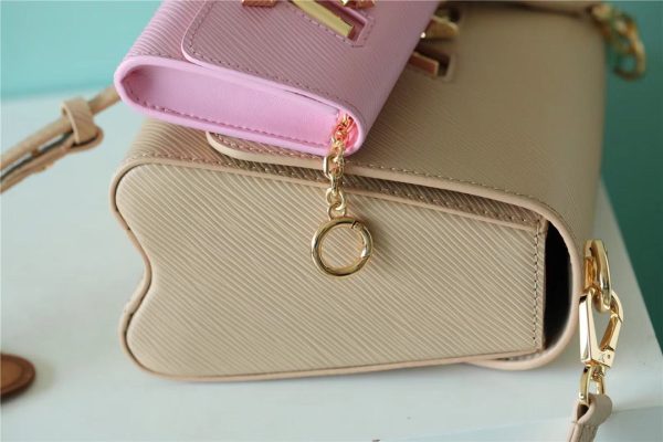 LV Twist MM Bag Epi Beige/ Light Pink For Women, Shoulder and Cross Body Bags 9.1in/23cm LV