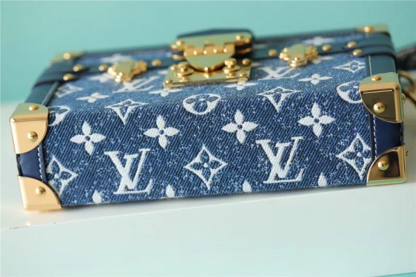 LV Petite Malle Jacquard Since 1854 Blue For Women, Women’s Handbags, Shoulder Bags And Crossbody Bags 7.5in/19cm LV