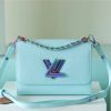 LV Twist MM Grain Blue For Women, Shoulder And Crossbody Bags 9.1in/23cm LV M20694