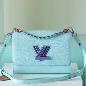 LV Twist MM Grain Blue For Women, Shoulder And Crossbody Bags 9.1in/23cm LV M20694