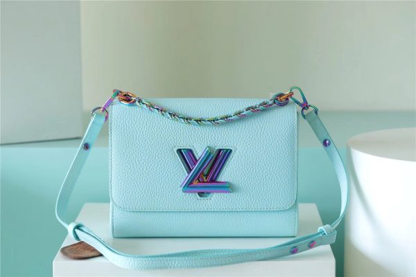 LV Twist MM Grain Blue For Women, Shoulder And Crossbody Bags 9.1in/23cm LV M20694