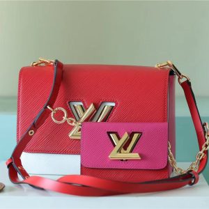 LV Twist MM Bag Epi Red/ Pink For Women, Shoulder and Cross Body Bags 9.1in/23cm LV