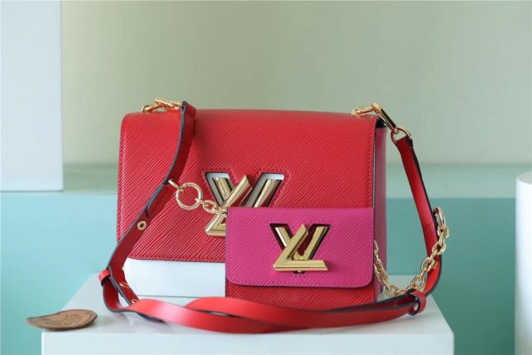 LV Twist MM Bag Epi Red/ Pink For Women, Shoulder and Cross Body Bags 9.1in/23cm LV