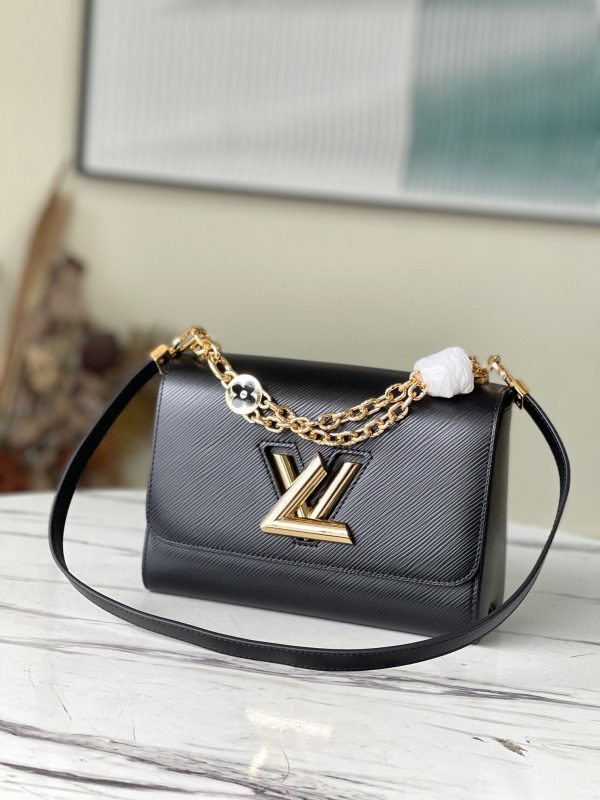 LV Twist MM Monogram Flower Black For Women, Shoulder And Crossbody Bags 9.1in/23cm LV M59402