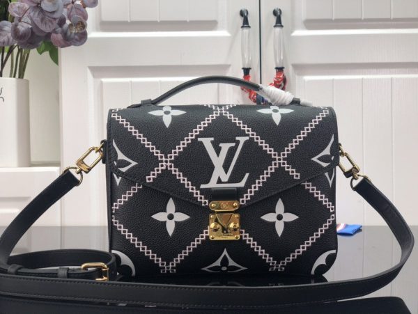 LV Pochette Metis Monogram Empreinte Black For Spring, Shoulder And Crossbody Bags 9.8in/25cm LV M46028