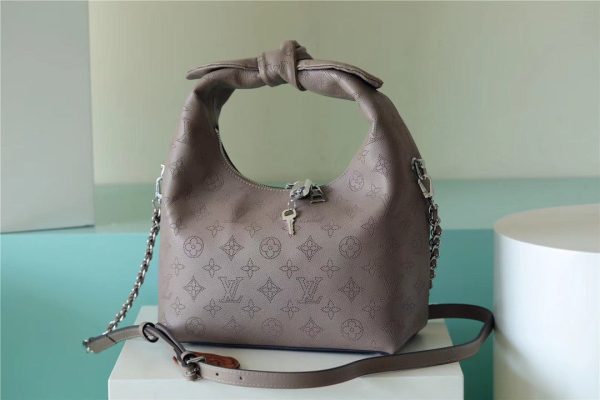 LV Why Knot MM Mahina Galet Beige For Women, Shoulder And Crossbody Bags 13.4in/34cm LV M20787