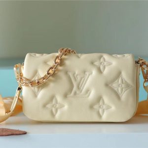 LV Wallet On Strap Bubblegram Monogram In Wallets and Small Leather Goods For Women Banane Yellow 7.9in/20cm LV M81400