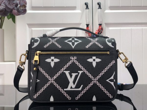 LV Pochette Metis Monogram Empreinte Black For Spring, Shoulder And Crossbody Bags 9.8in/25cm LV M46028