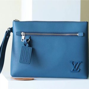 LV Pochette Ipad Blue Aerogram For Men, Wallet 30cm LV M81029