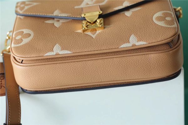 LV Pochette Metis Monogram Empreinte Arizona Brown / Creme Beige For Women, Shoulder And Crossbody Bags 9.8n/25cm LV M46018