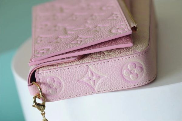 LV Pochette Felicie Monogram Empreinte Rose Poudre Pink For Women, Shoulder And Crossbody Bags 21cm/8.3in LV M67856