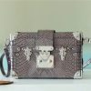 LV Petite Malle High Shiny Alligator By Nicolas Ghesquiere Silver For Women, Shoulder And Crossbody Bags 7.9in/20cm LV