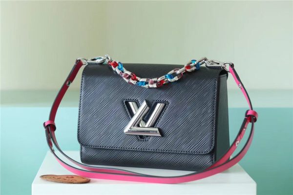 ouis Vuitton Twist MM Epi Black For Women, Shoulder And Crossbody Bags 9.1in/23cm LV