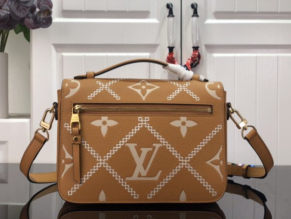 LV Pochette Metis Monogram Empreinte Arizona Brown For Spring, Shoulder And Crossbody Bags 9.8in/25cm LV M46018