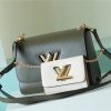 LV Twist MM Bag, Shoulder and Cross Body Bags For Women Kaki / Quartz White 9.1in/23cm LV M59884