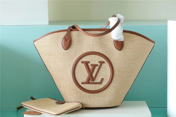 LV Saint Jacques Raffia Caramel Brown For Women, Shoulder And Crossbody Bags 22.4in/57cm LV M59963