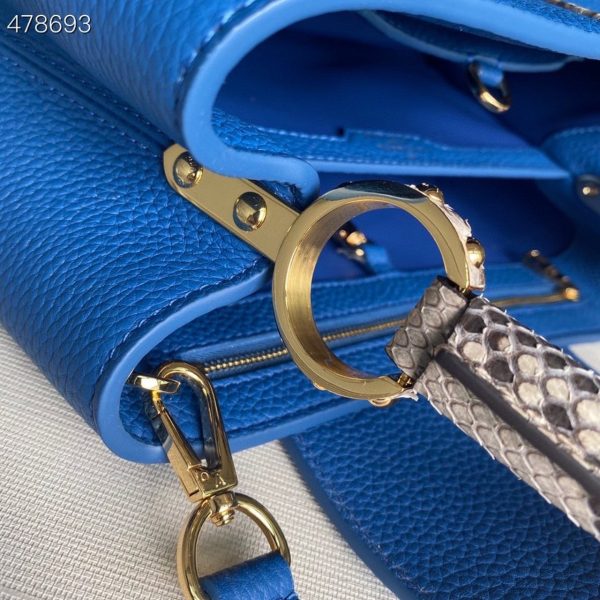 LV Woven Capucines Python Handle Bag 27cm Taurillon Leather Spring/Summer 2021 Collection N98388, Blue