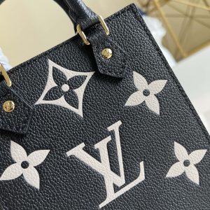 LV Petit Sac Plat Monogram Empreinte Black/Beige For Women, Women’s Handbags, Shoulder And Crossbody Bags 5.5in/14cm LV M81416