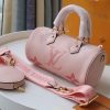 LV Papillon BB Monogram Empreinte Bouton De Rose Pink For Women, Women’s Handbags, Shoulder And Crossbody Bags 7.9in/20cm LV M45707