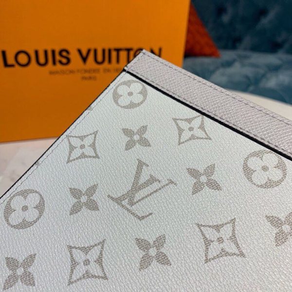 LV Pochette Voyage MM Monogram Eclipse Canvas Silver For Men, Bags, Travel Bags 10.6in/27cm LV