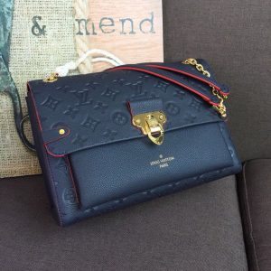 LV Vavin MM Monogram Empreinte Navy Blue For Women, Women’s Handbags, Shoulder And Crossbody Bags 9.8in/25cm LV M43925