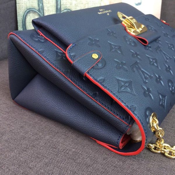 LV Vavin MM Monogram Empreinte Navy Blue For Women, Women’s Handbags, Shoulder And Crossbody Bags 9.8in/25cm LV M43925