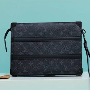 LV Trunk Pouch Monogram Eclipse Canvas Black For Men, Wallet 28cm LV M45937