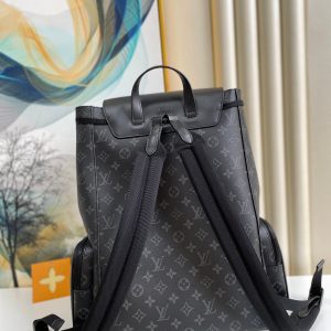 LV Trio Backpack Monogram Eclipse Canvas Black By Virgil Abloh For Men, Bags 44cm LV M45538