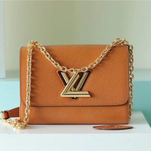 LV Twist MM Epi Gold Miel Brown For Women, Women’s Bags, Shoulder And Crossbody Bags 9.1in/23cm LV M59686