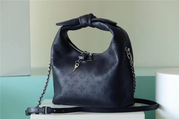 LV Why Knot MM Mahina Black For Women, Shoulder And Crossbody Bags 13.4in/34cm LV M20788