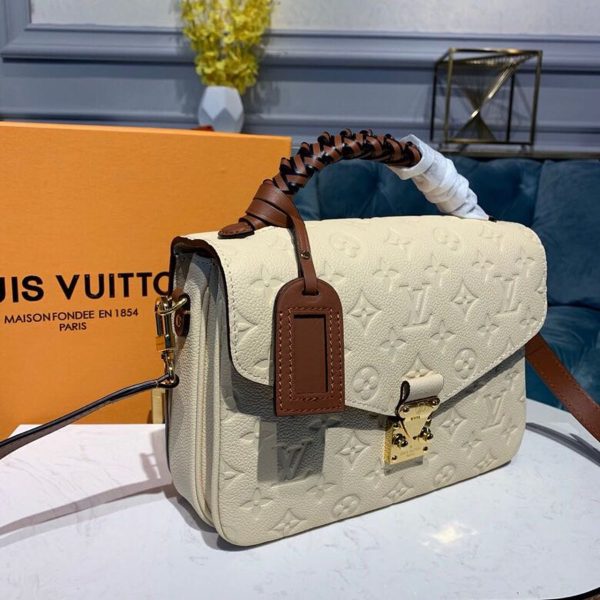 LV Pochette Metis Monogram Empreinte Creme Beige/Caramel For Women, Shoulder And Crossbody Bags 9.8in/25cm LV M53940